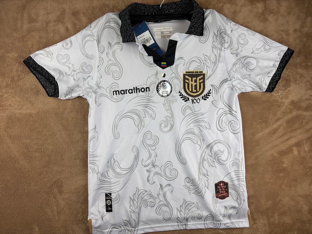 Marathon Ecuador FEF 100th Anniversary Goalie Centennial Jersey White NWT Size S